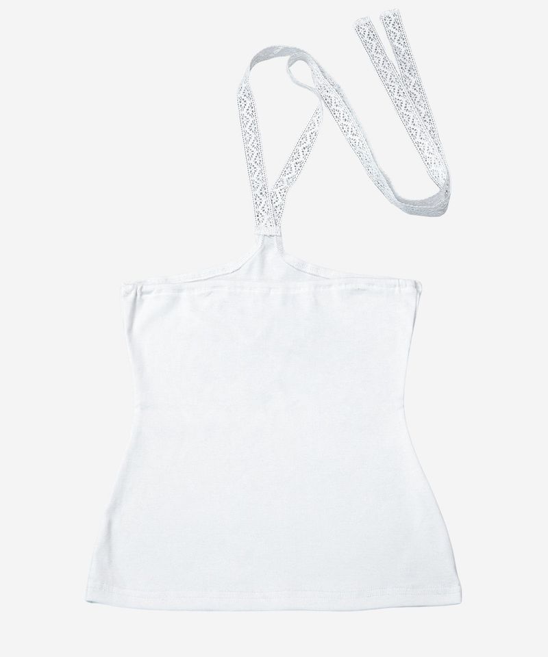  Lace Fan Halter Top #White(白)