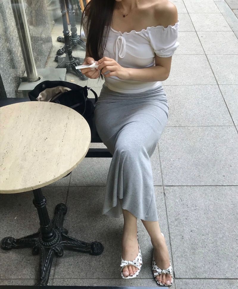[ hip-up ] teatime mermaid tension long sk