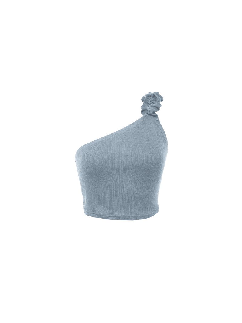 UNBALANCED WRINKLE TOP_SKY BLUE