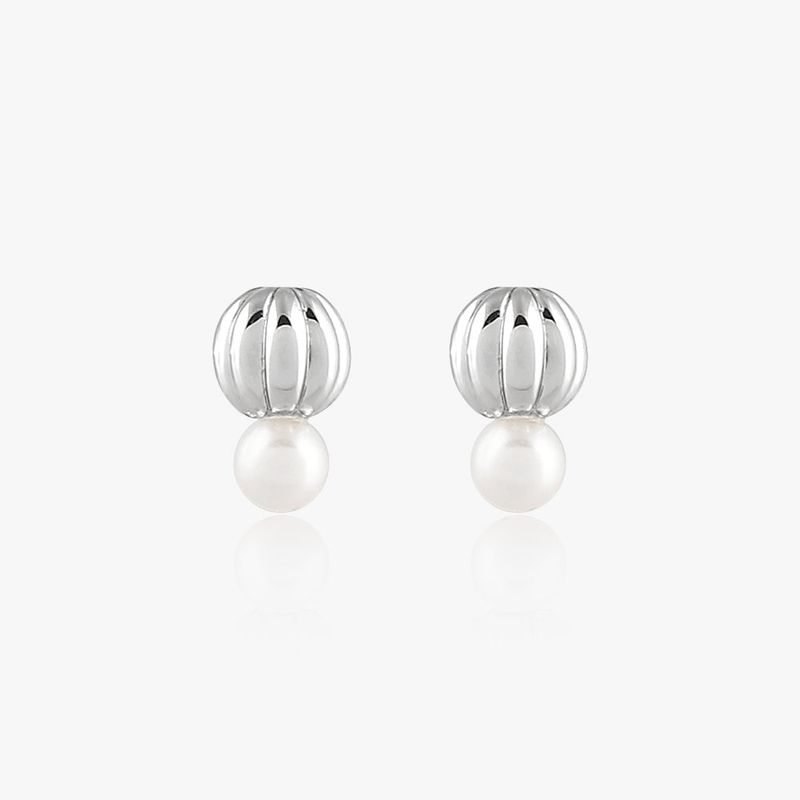 Silver925Post Rolling Shell Earrings