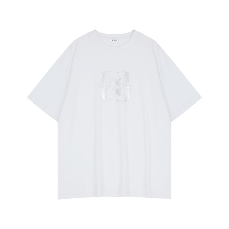 [Unisex] Silver Foil Over Sized Tshirt_2Color