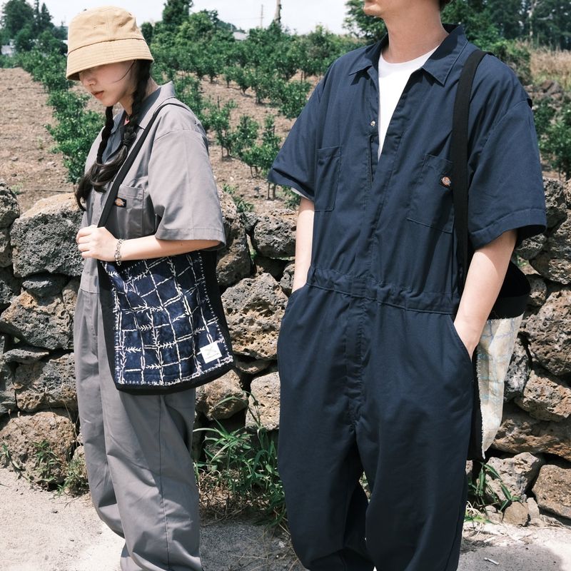 [Patchwork Canvas Bag] Reef Check - Navy