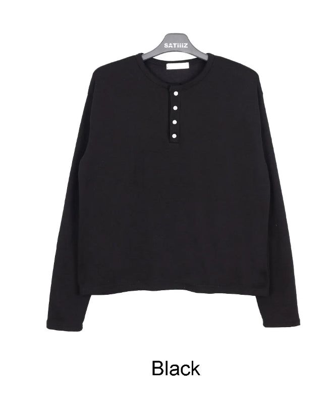 Para Soft Henley Neck Long Sleeve Tee