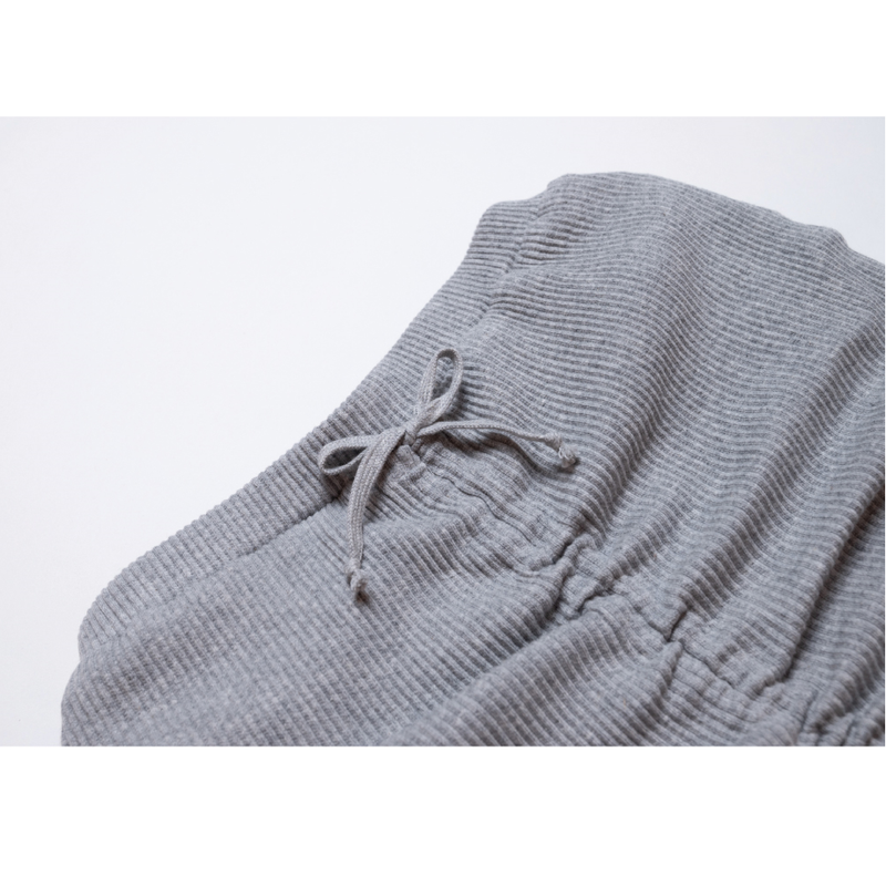 SHIRRING STRING SKIRT GRAY