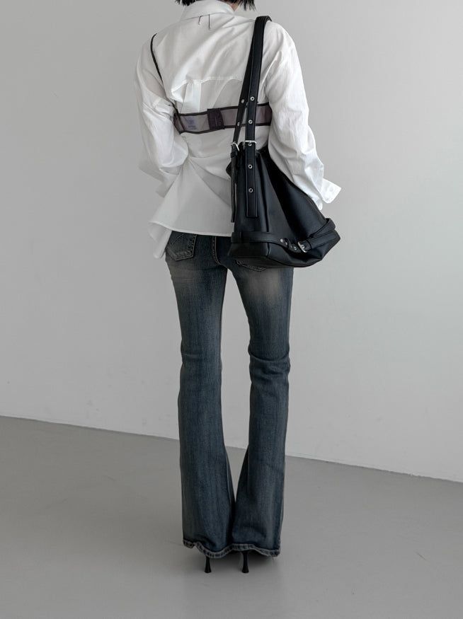 Hervo embroidered bootcut denim
