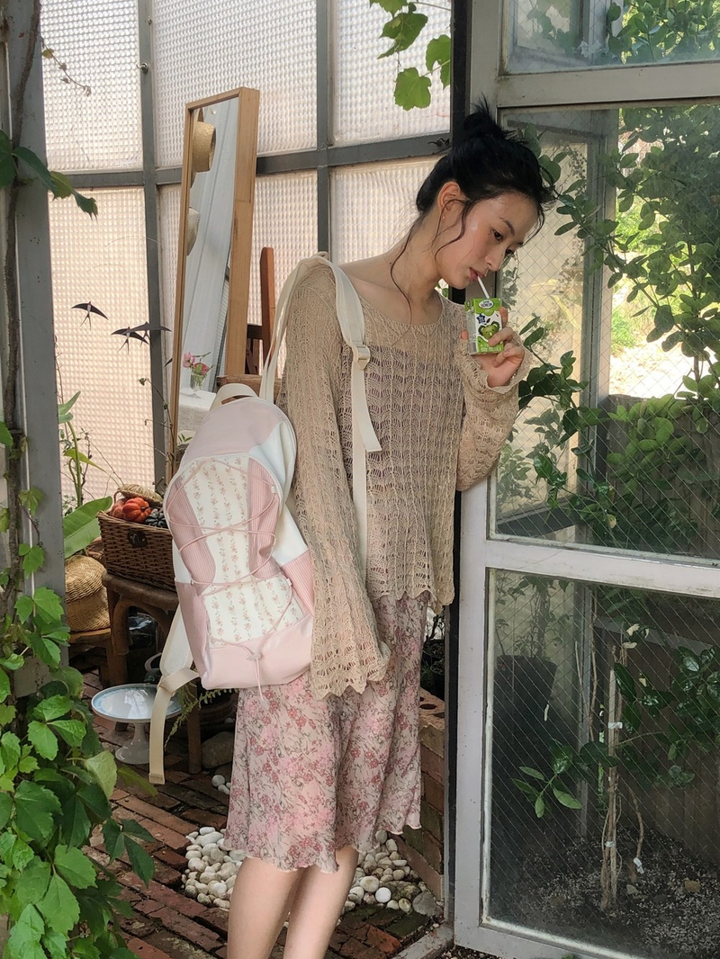 Cottage backpack_shimmer pink