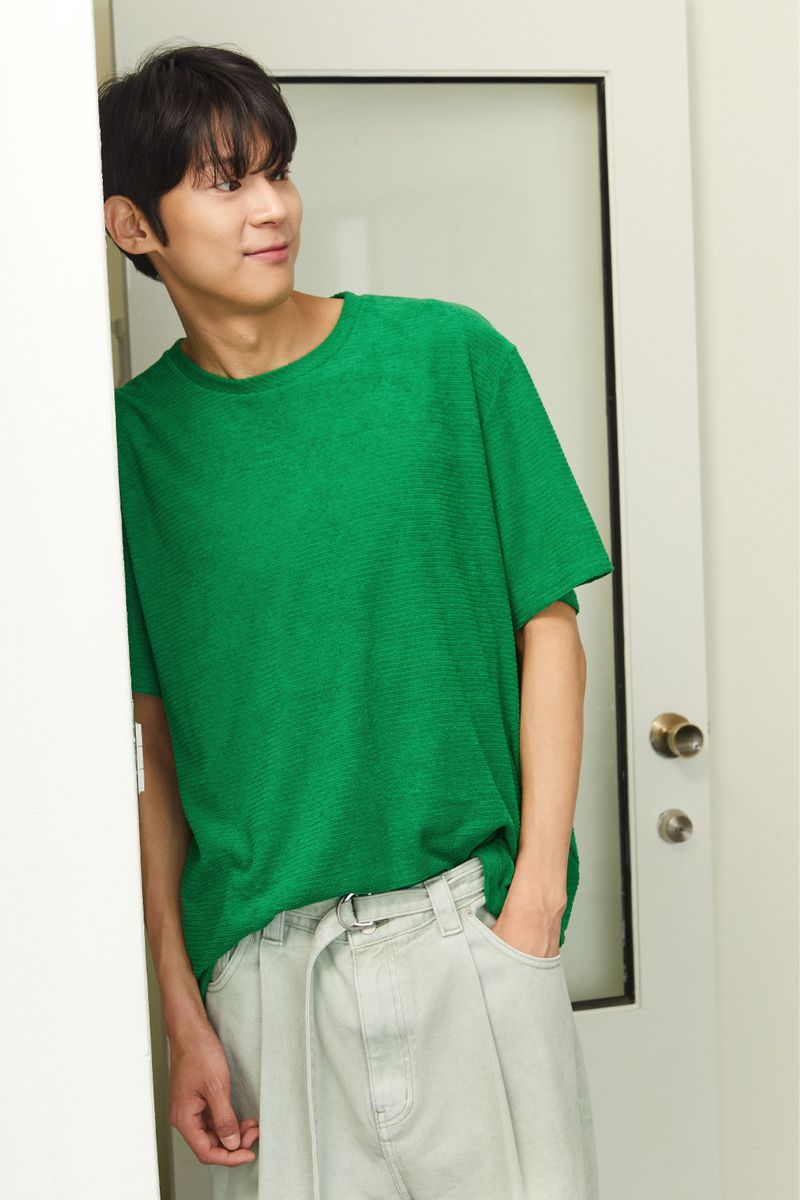 ALARM ストライプテリーTシャツ_UNISEX