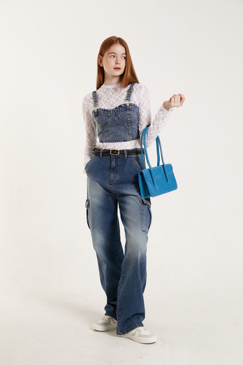PINK PINEAPPLE（ピンクパイナップル）の「LACE SEE THROUGH T.SHIRT（Tops）」