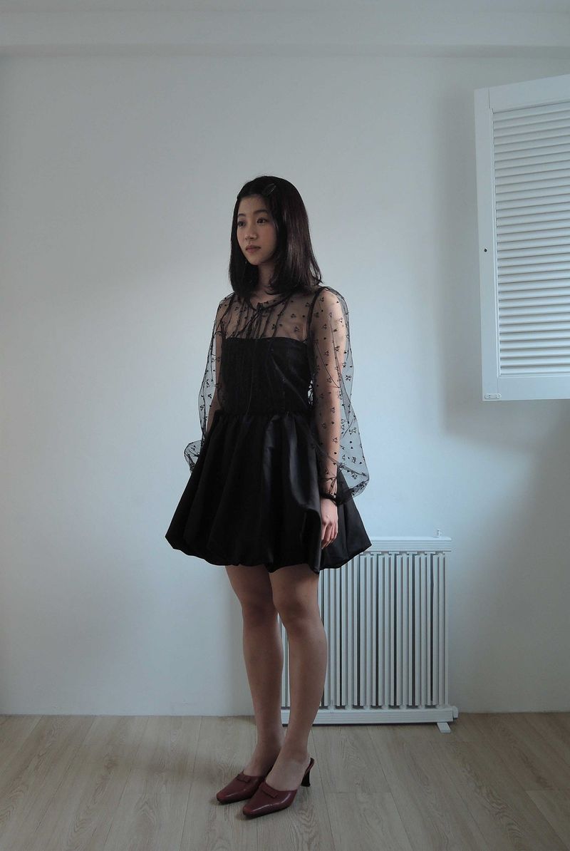 CLOUD TULLE DRESS _BLACK