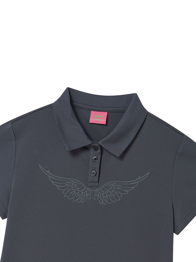 WING POLO SHIRT CHARCOAL
