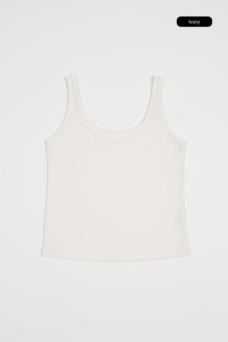 Soriel ribbed U-neck sleeveless