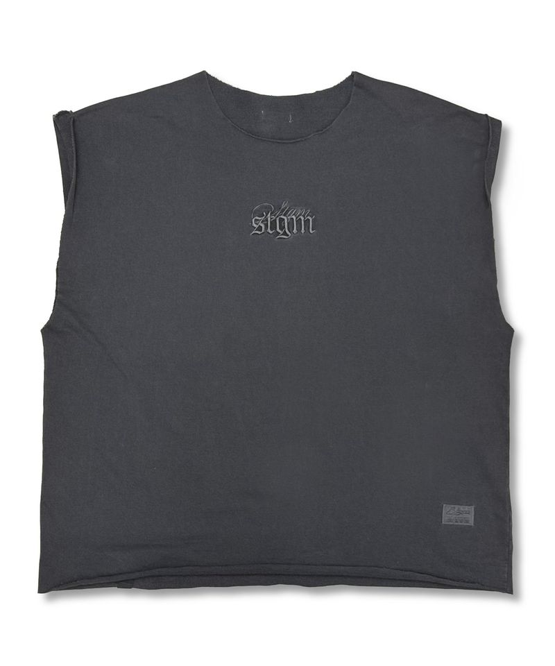 STIGMA（スティグマ）の「RAW-CUT PIGMENT SLEEVELESS CHARCOAL（Tops）」