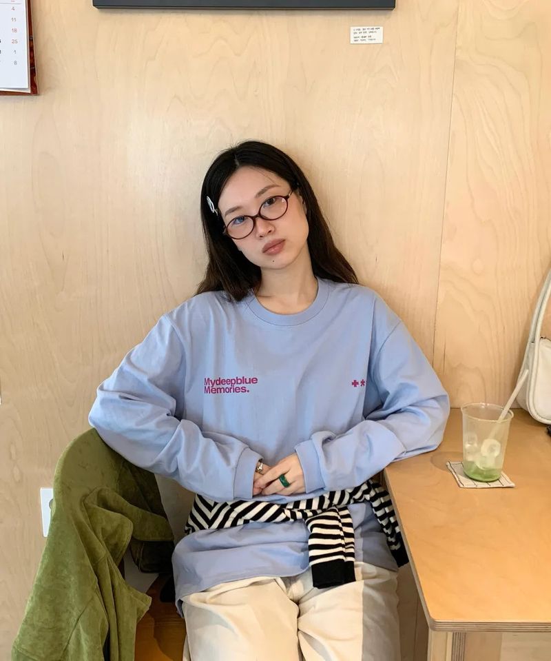 MYDEEPBLUEMEMORIES（マイディープブルーメモリーズ）の「MM SYMBOL LOGO LONG SLEEVE T(SKY)（Tops）」