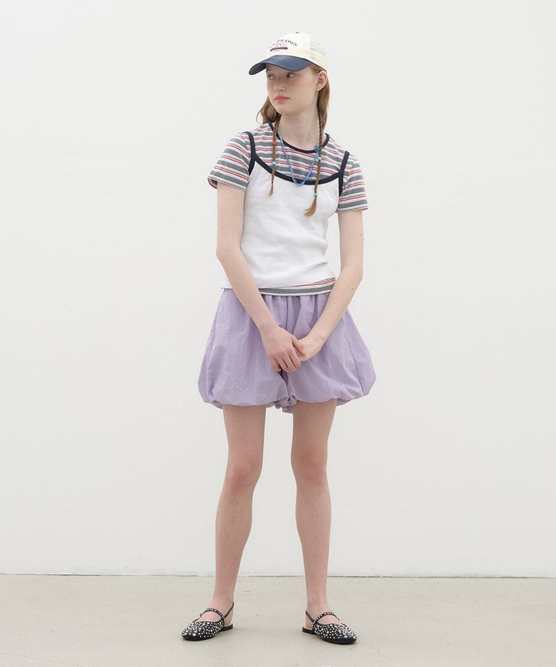 Ringer Sleeveless Top - White/Navy