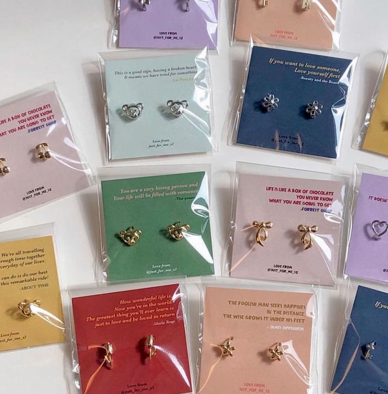 One-touch Teddy Bear Earrings (2 colors)