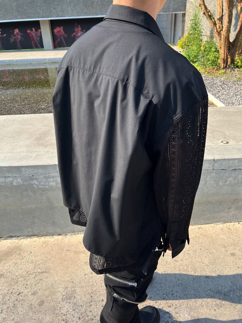 LACE PANEL SHIRTS_BK