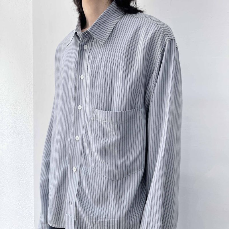 Sharp Silhouette Striped Wide Shirt
