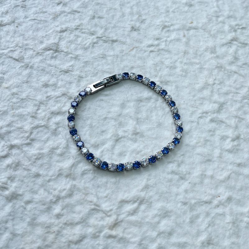 Blue Crystal Tennis Bracelet
