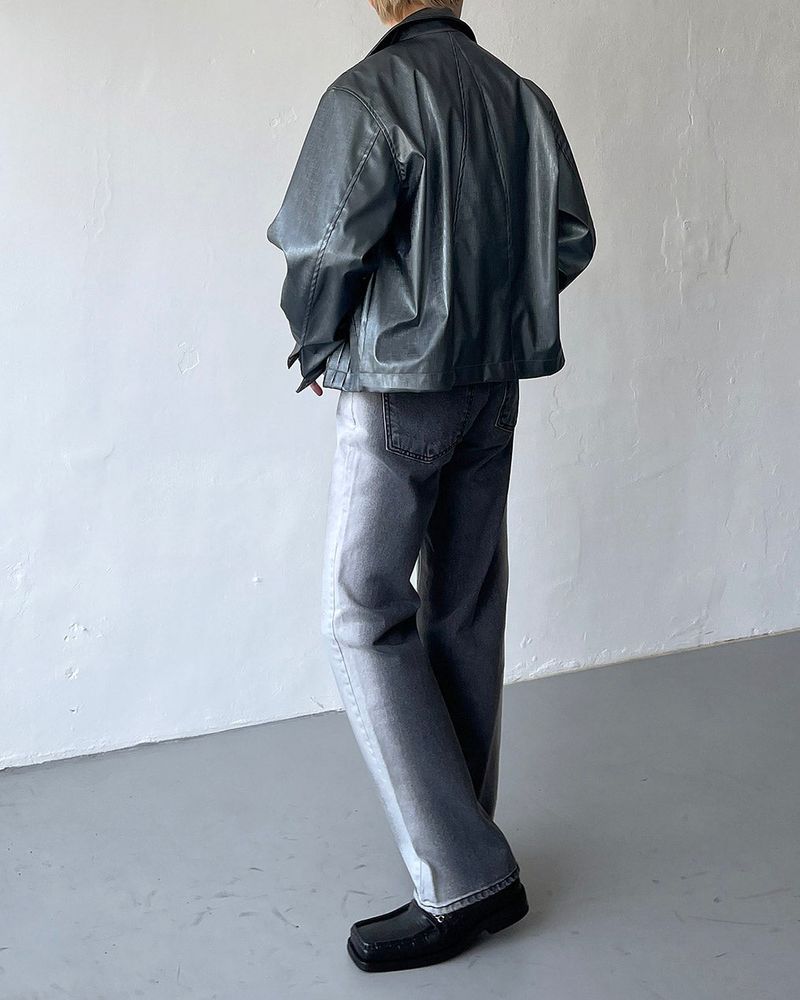 ENOC Square Winkle Leather Jacket (2 colors)