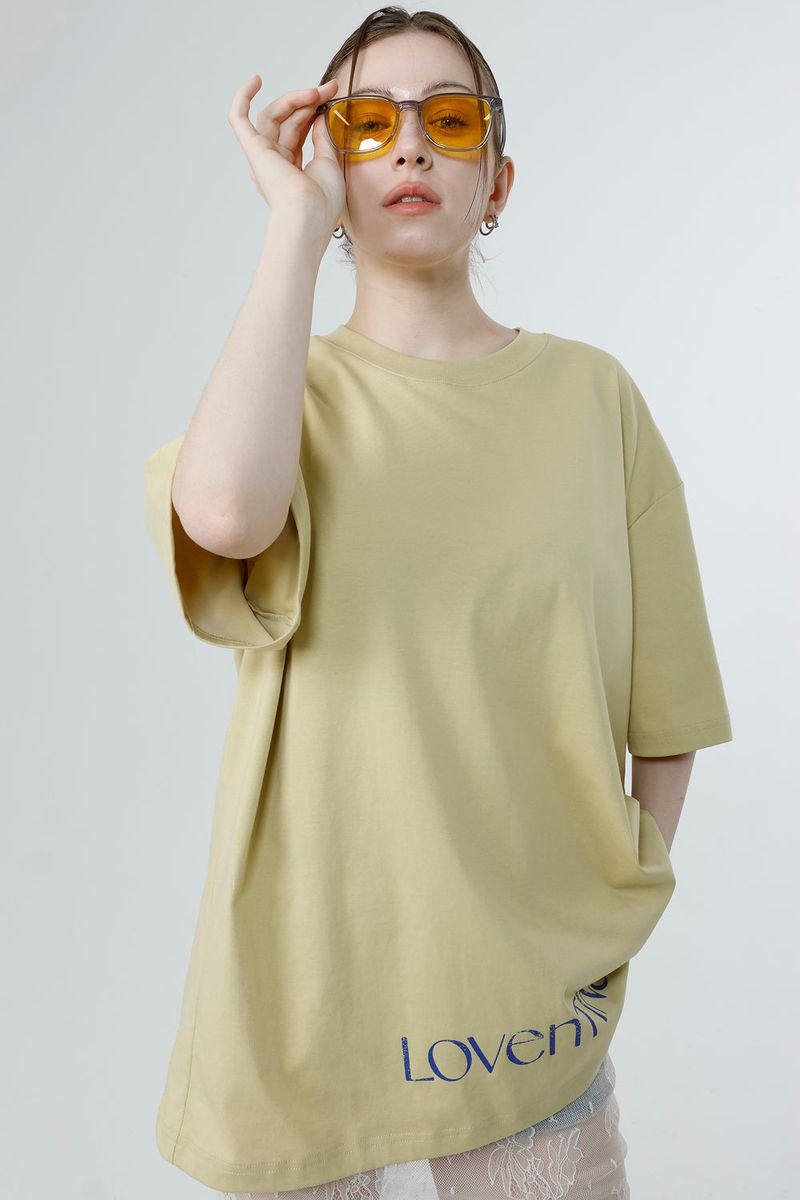 MULTI PRINTING T-SHIRT LIZE_MUSTARD