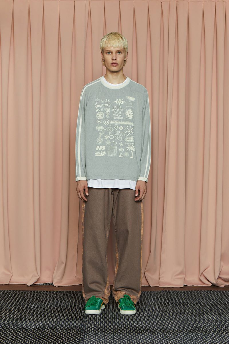TIE-DYE BLOCK DENIM PANTS / BROWN