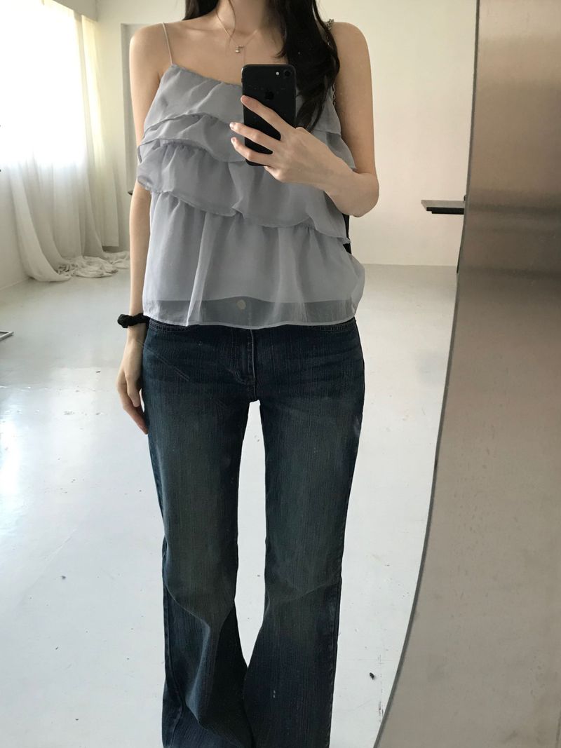 See-through frill bustier (2 colors)