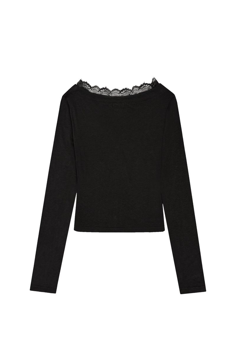 Cream donuts sheer cardigan, Black