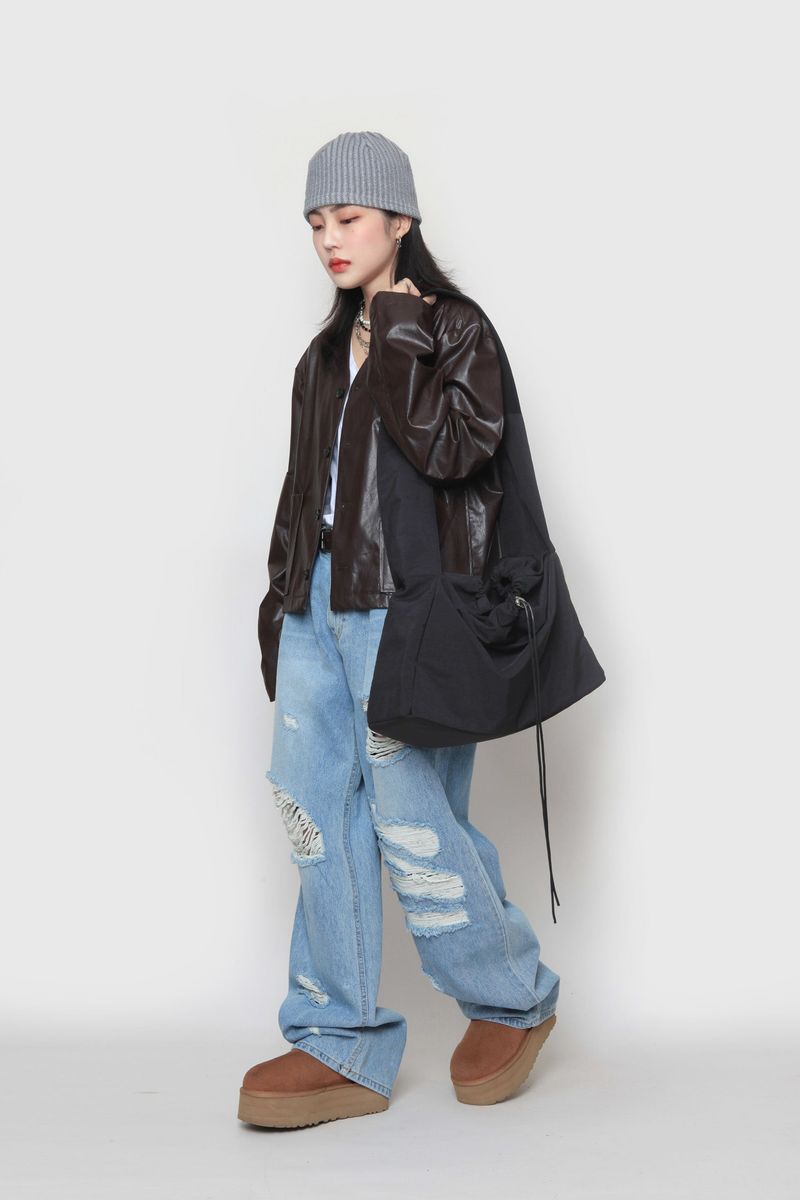 ribbed pintuck short beanie