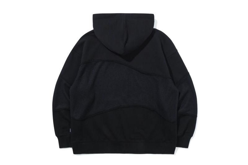 SWEAT KNIT MIX ZIP UP HOODIE