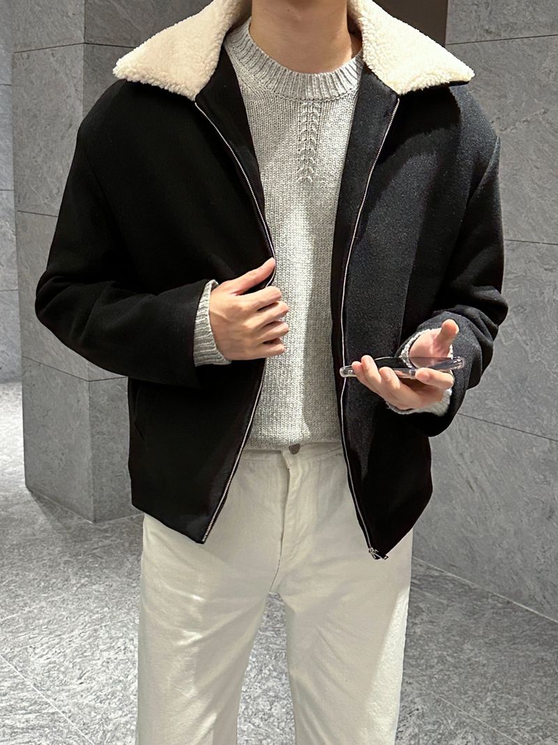 loe wool collar suede jacket (3 colors)