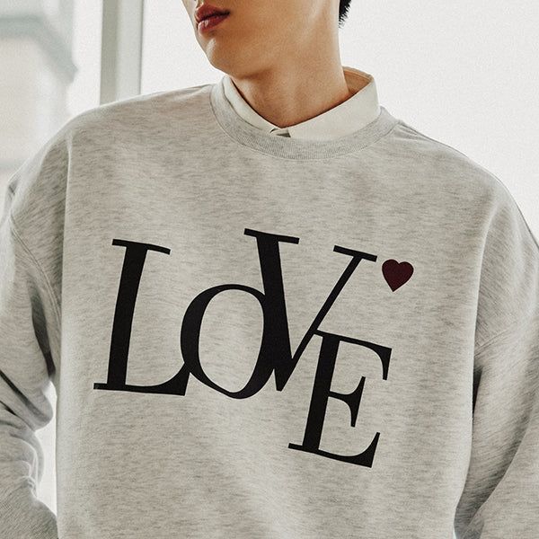 ROMANTIC CROWN(ロマンティッククラウン)の「LOVE SWEAT SHIRT_LIGHT GREY(Tops)」