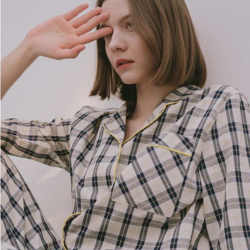 チェックパジャマ(W) / CHECK PAJAMA_NAVY(W)