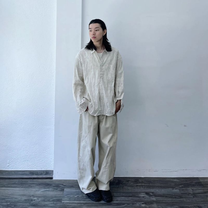 Curved Paneled Balloon Trousers
