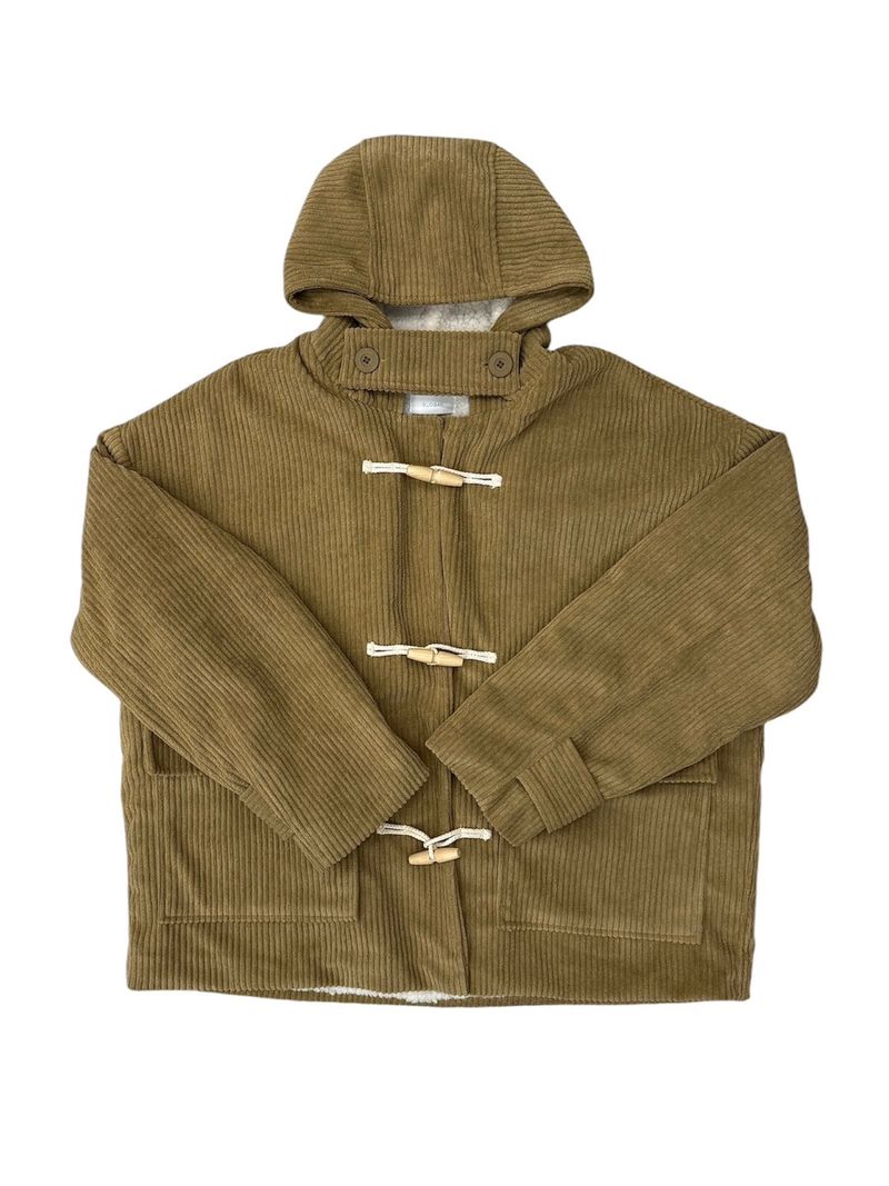 Ribbed Corduroy Duffle Coat (3 Colors)