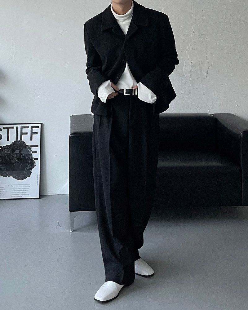 CR Youth shuffle two-tuck wool wide pants (3 colors)