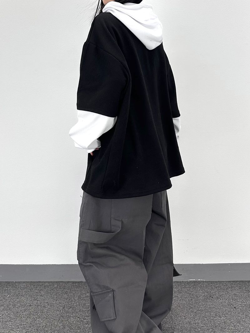 crying layered hoodie