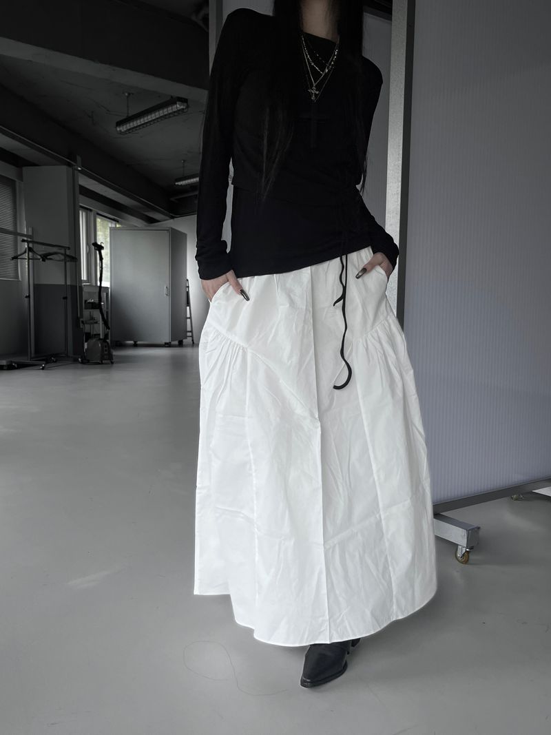 gather balloon long skirt (3color)