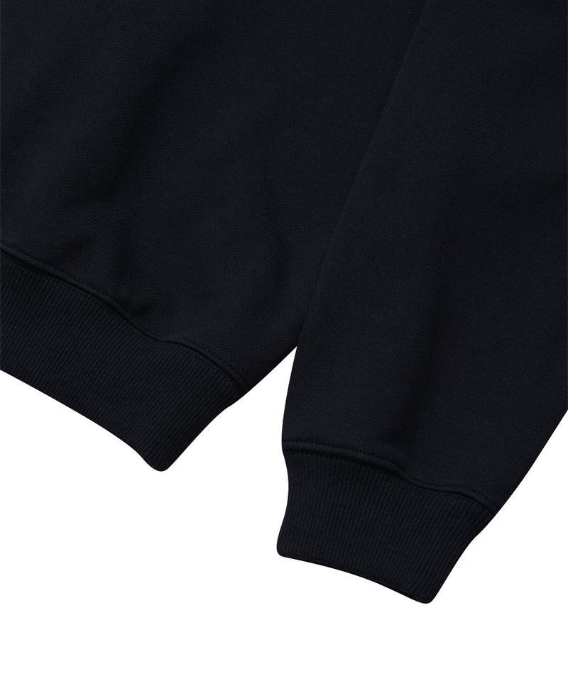 HAIF-ZIP HOODIE (CROP)_NAVY