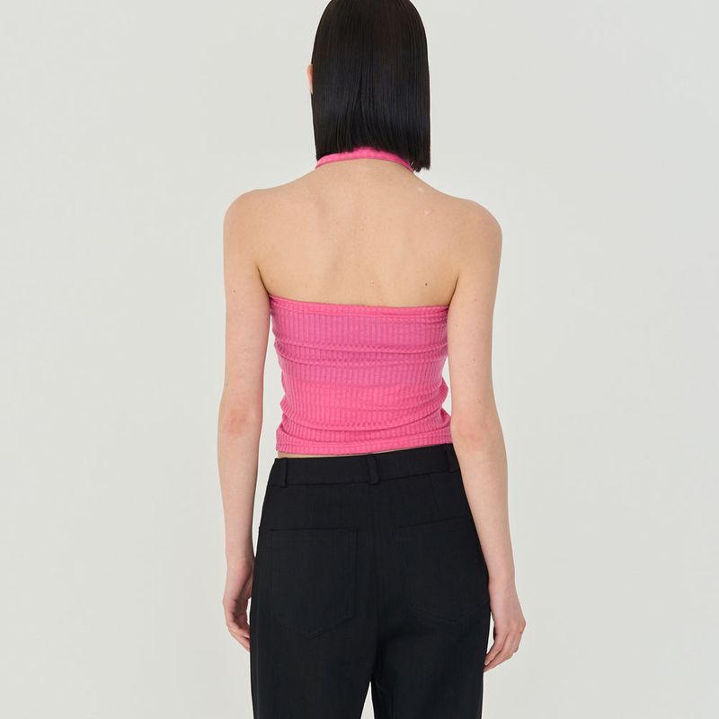 LOGO STRIPE STRAP TUBE TOP (PINK)