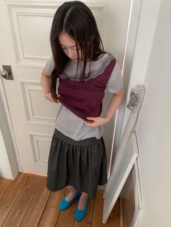 Fog Button Midi Skirt