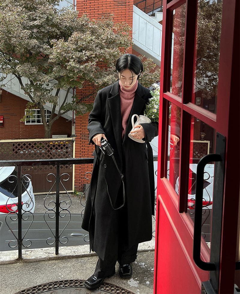 Wool robe hidden coat (2 color)