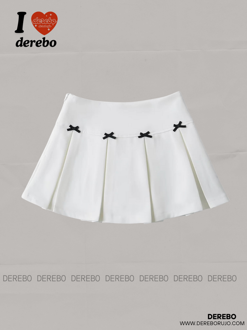 Bow Pleats A-line Skirt