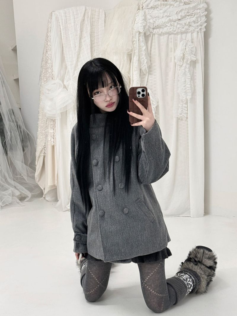Bonju double half hood coat (2color)