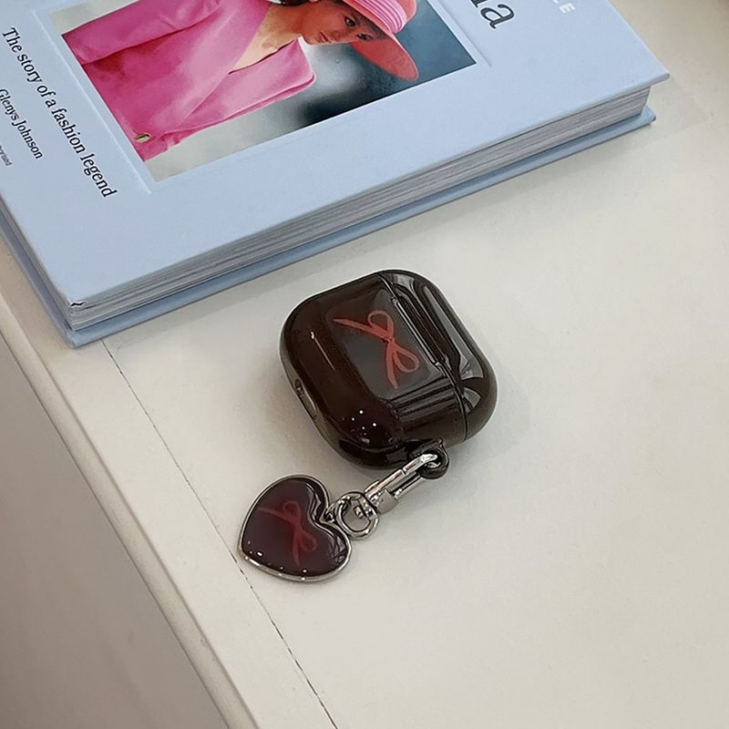 ribbon glossy airpods case(brown)