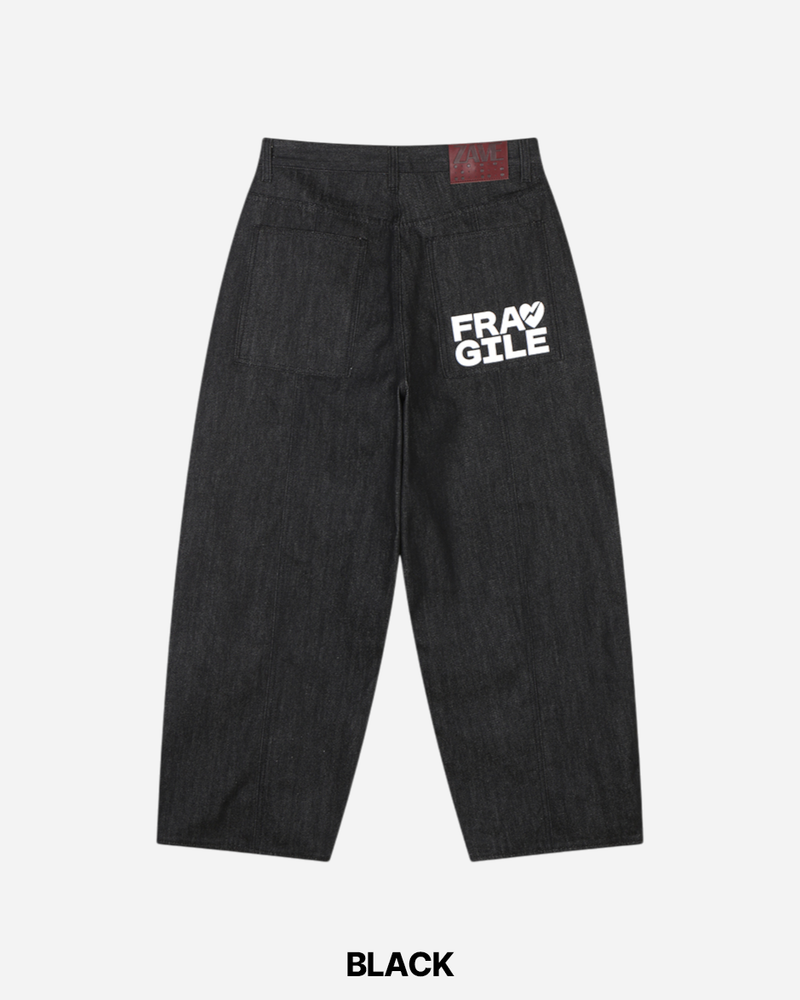 Hash Lettering Denim Pants