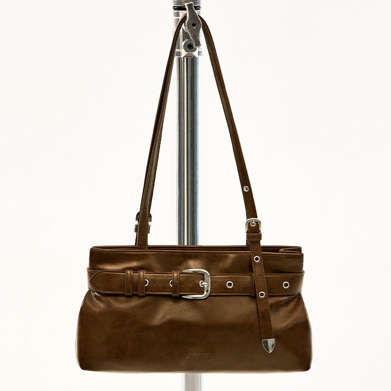 VVV(ブイブイブイ)の「Buckle Strap Tote Shoulder Bag _ Brown(Bags)」