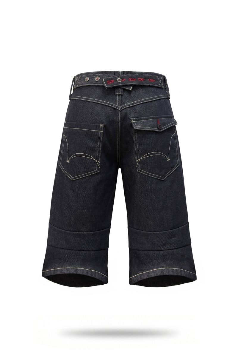 26SS★ CINCH BACK STITCH BERMUDA JEANS