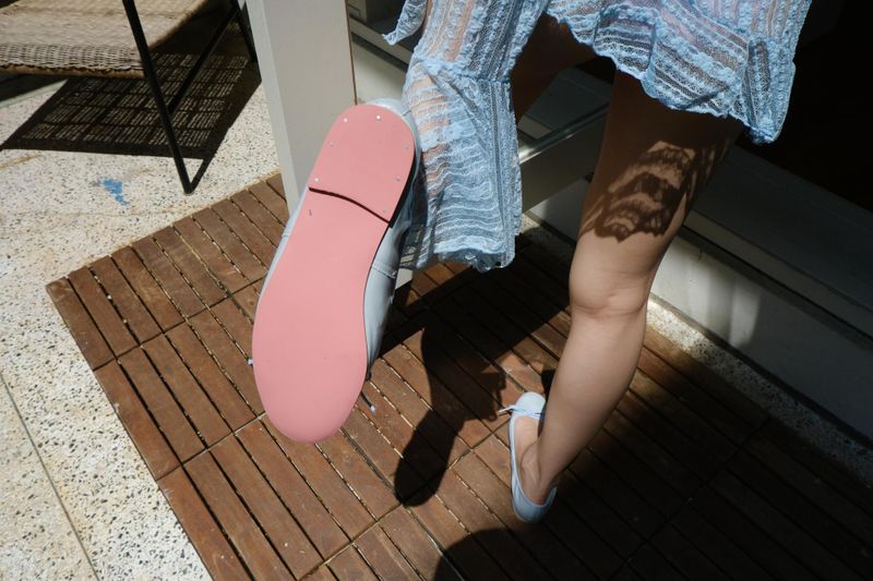 wave ribbon flat shoes