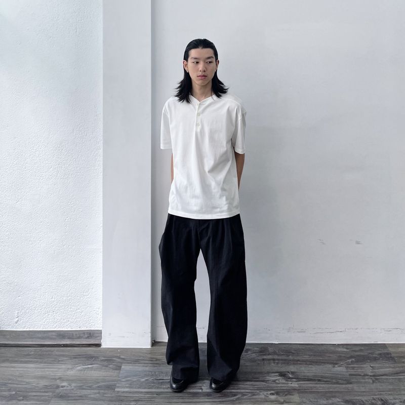 Collarless Henley Tee
