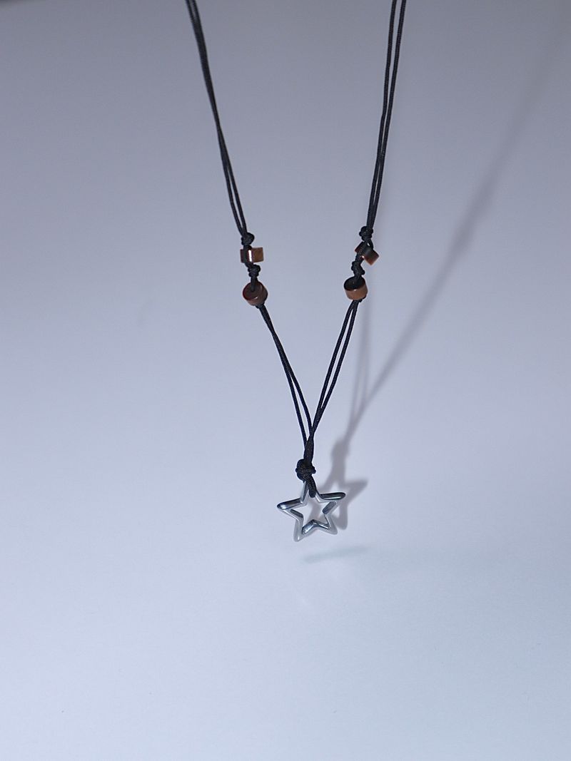 All surgical steel star gemstone string necklace